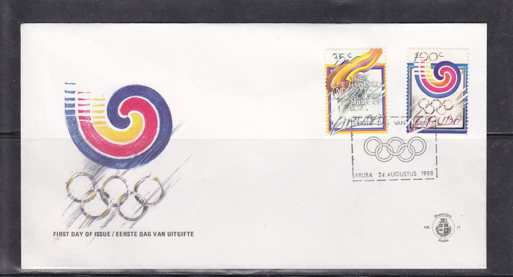 Aruba Issue FDC 1988 (17) Sport - Olympics