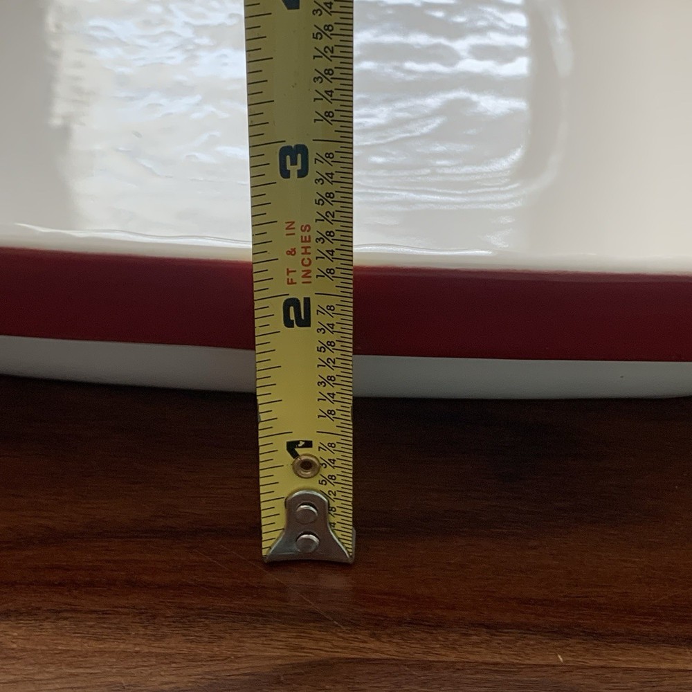 KitchenAid White Red 2 Qt Square Ceramic Bakeware Casserole Dish Baking Pan