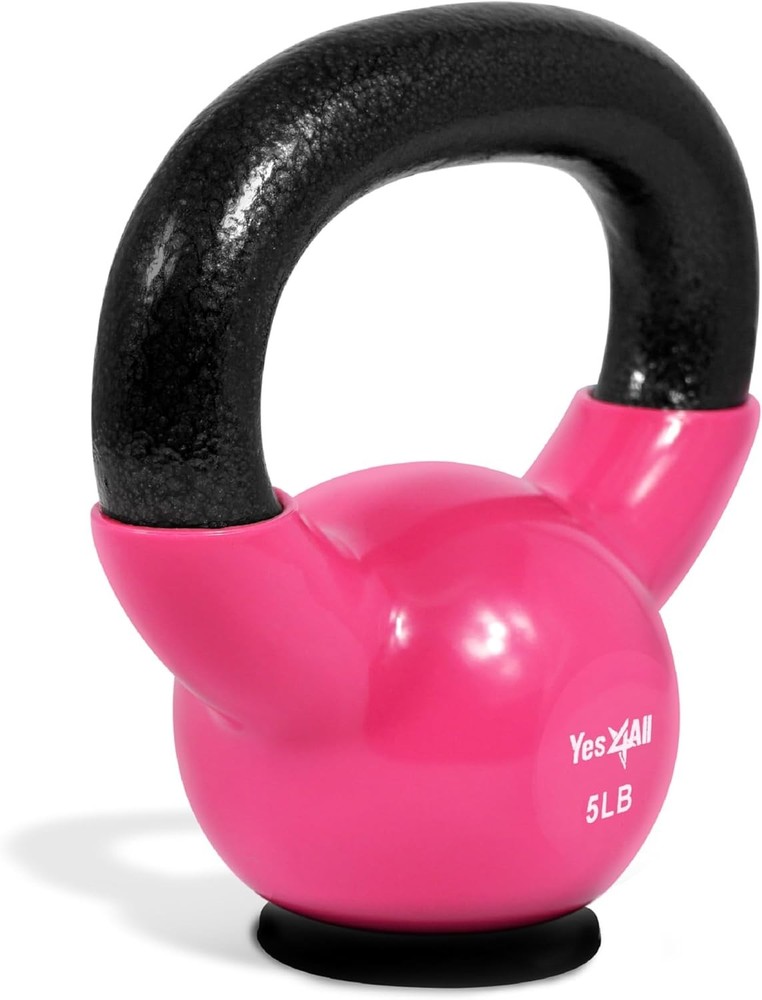 Versatile Kettlebell Set (5-65 lbs) with Rubber Base for Home Strength Training