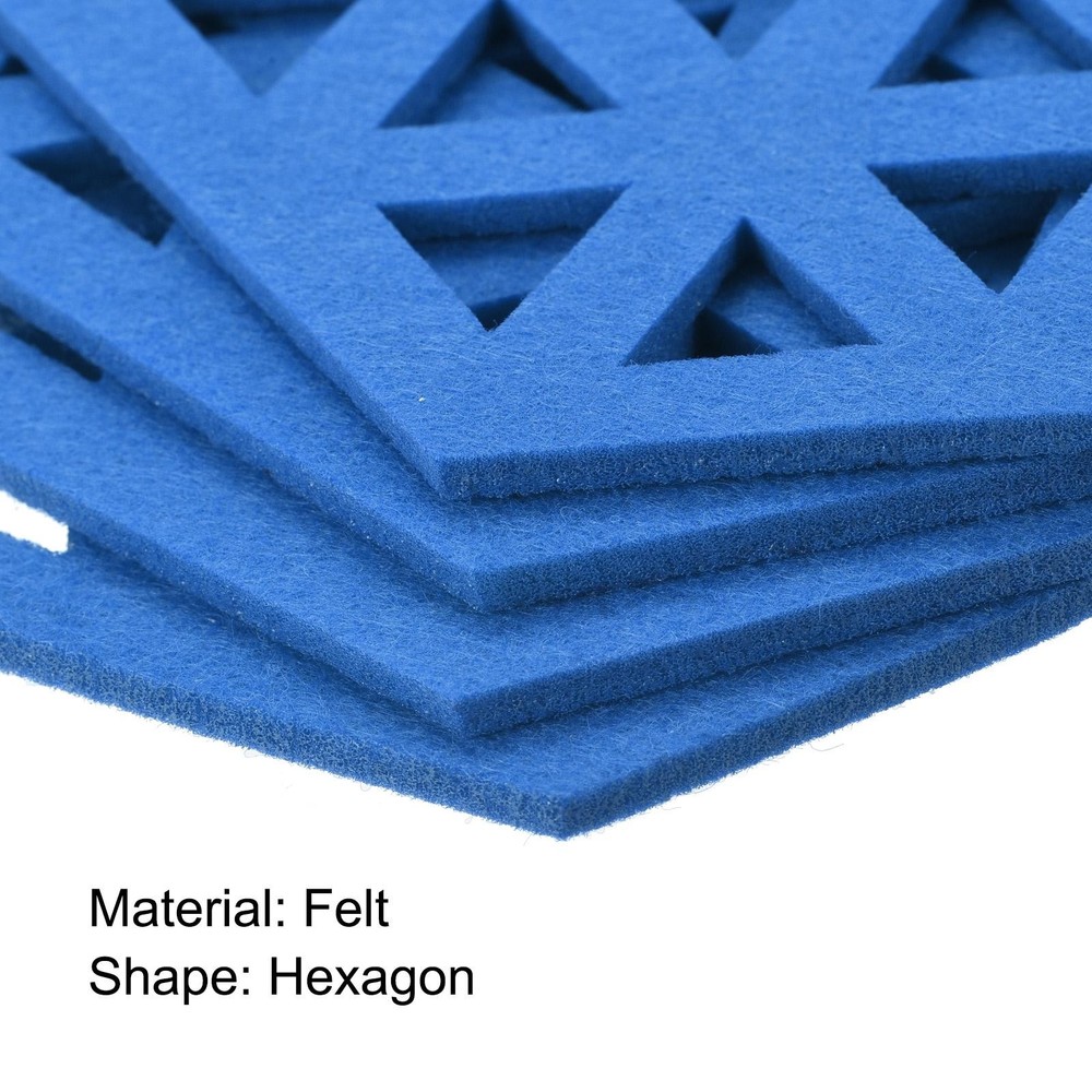 Felt Coasters 4pcs Hexagonal Pads Coasters Sky Blue
