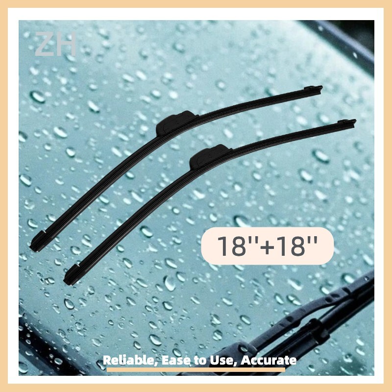 Pair Windshield Wiper Blades J-hook Quality 18" & 18" Inch Bracketless Frameless