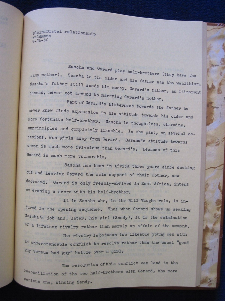 ORIGINAL SCRIPT - HATARI! by FRANK & TOM WALDMAN - JOHN WAYNE FILM