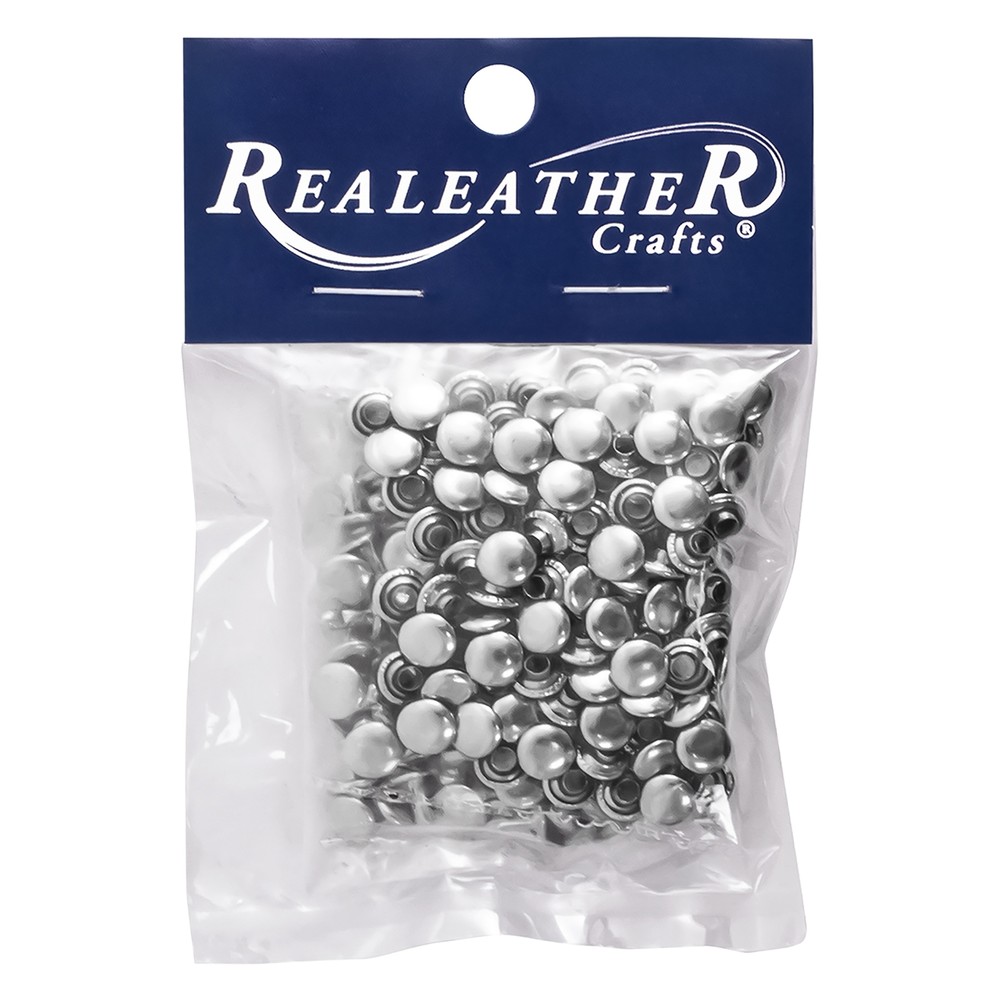 Realeather(R) Crafts Small Rivets 100/Pkg-Nickel - 3 Pack