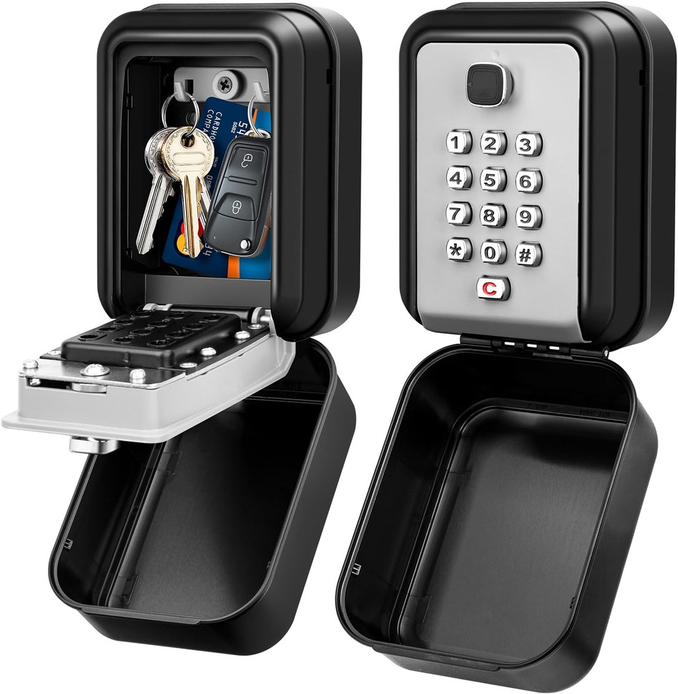 Lock Box for Keys with Code, Waterproof Key Boxs Wall Mount 12-Digit Keypad Lock
