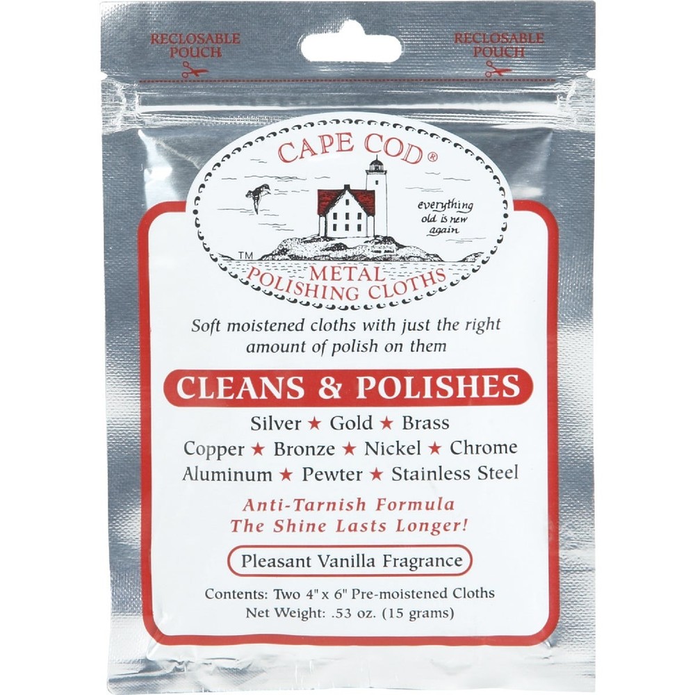 Cape Cod Pre-Moistened Metal Polishing Cloth (2 Count) 8821 Cape Cod 8821