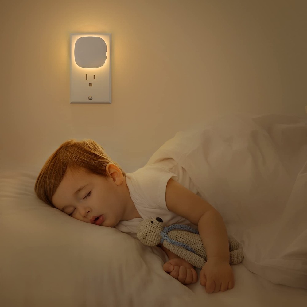 AUVON Plug-in LED Backlit Night Light with Motion Sensor & Small, Warm White