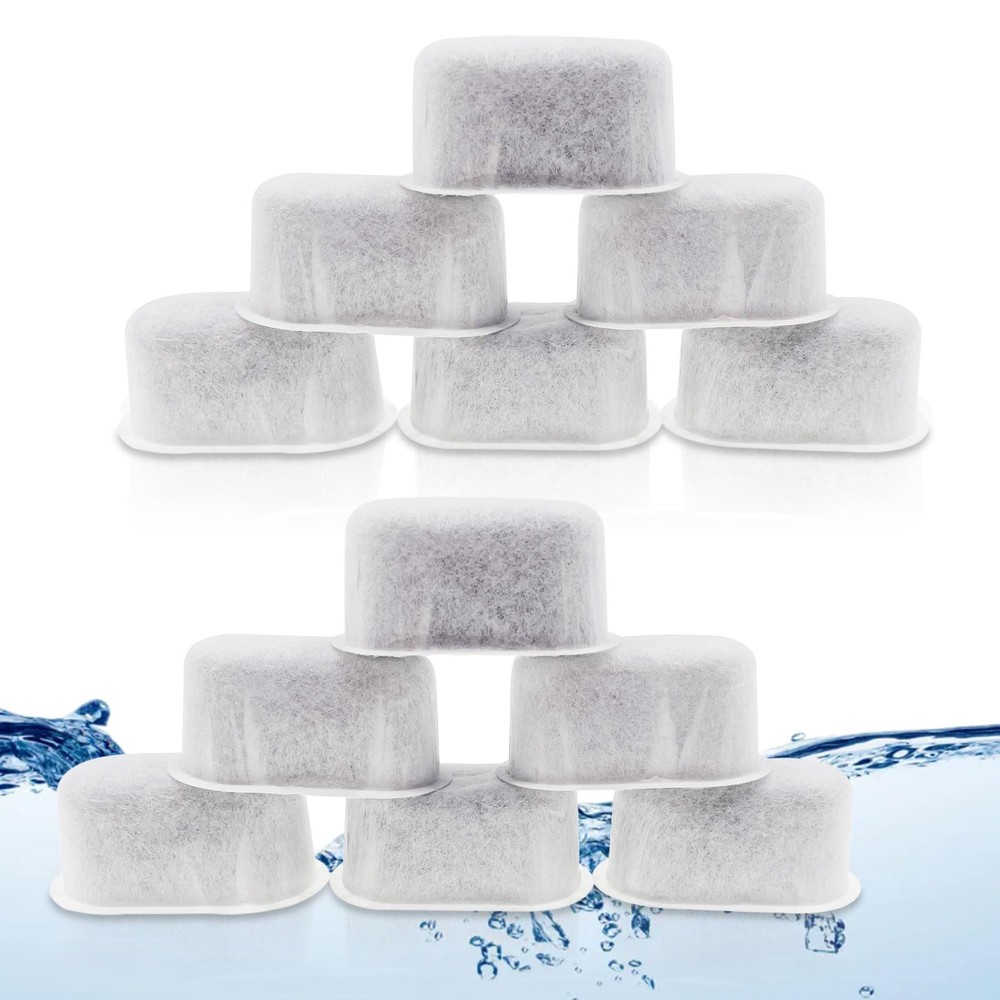12 Pack Replacement Activated Charcoal Water Filter Cartridges Regular, White