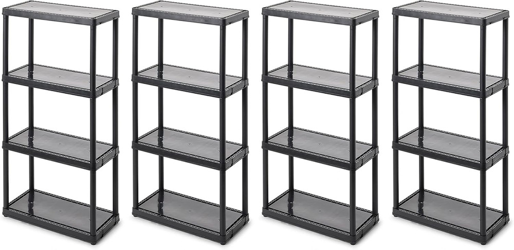 4 Shelf Fixed Height Solid Light Duty Storage Unit 12 X 24 X 48" for Home, Garag