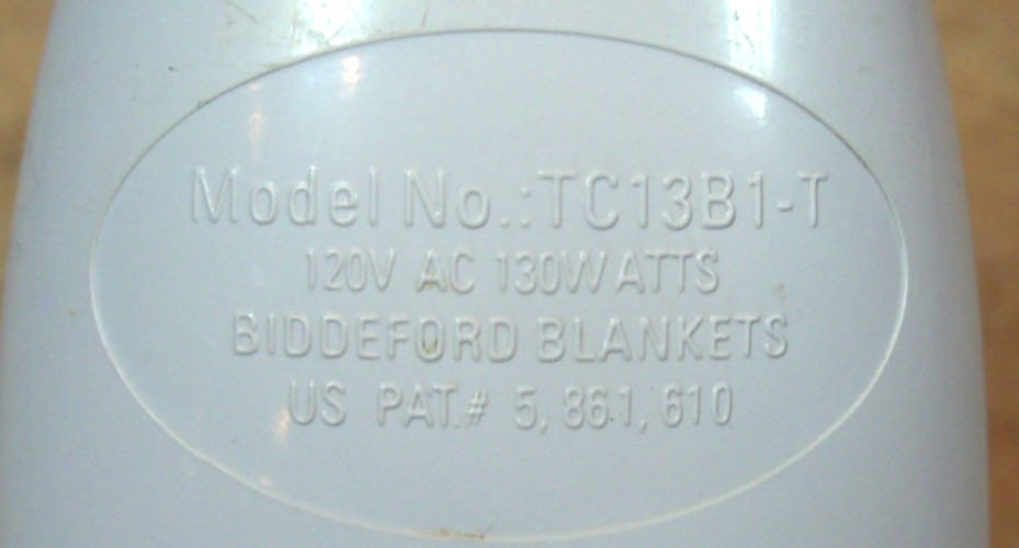 Biddeford TC13B1-T Electric Heating Blanket Controller - Special Plug