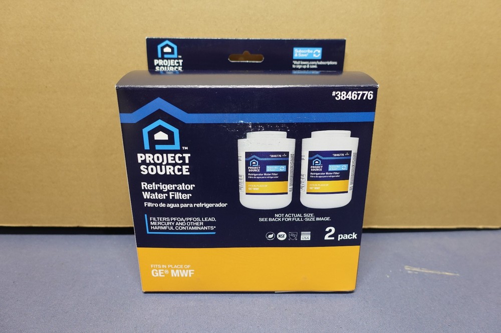 Project Source #3846776 G-1-2 Refrigerator Water Filter fits GE MWF - 2-Pack NEW