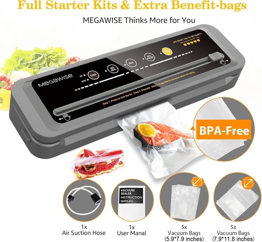 High Power Vacuum Sealer with External System for Efficient Food Preservation