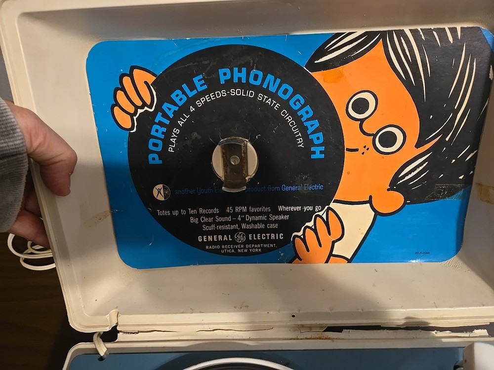 Vintage General Electric Solid State Portable Phonograph Youth Electronics Works