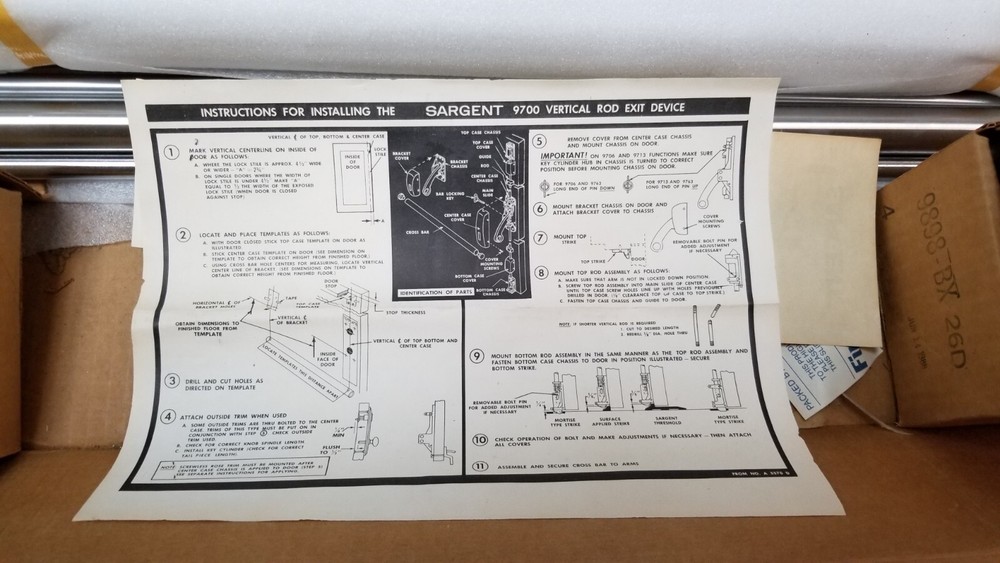 Sargent 9710 Vertical Rod Exit Device