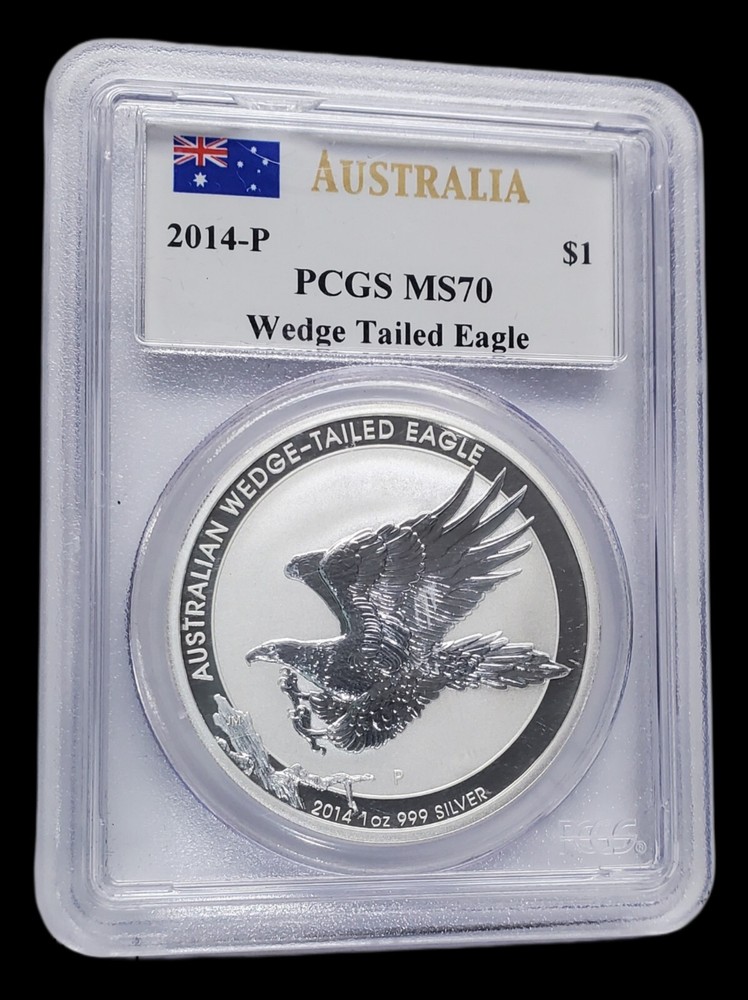 2014 P $1 AUSTRALIA WEDGE TAILED SILVER EAGLE PCGS MS70 JOHN MERCANTI PM0138