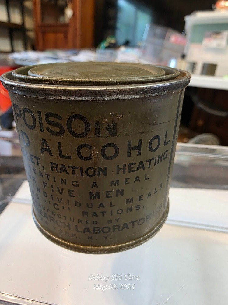GI WWII Wood Alcohol C Ration Heater Can