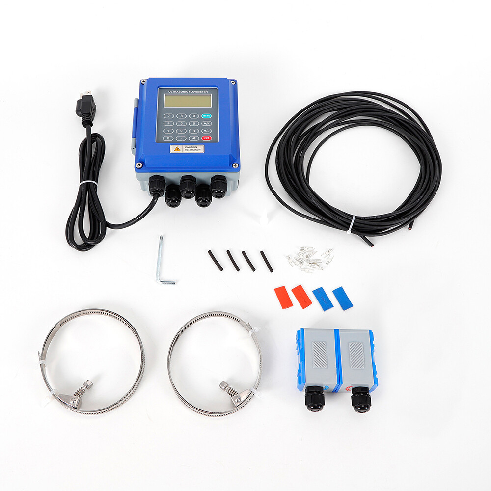 Portable Ultrasonic Flow Meter Transducers Wall-Mounted Liquid Flowmeter Tester