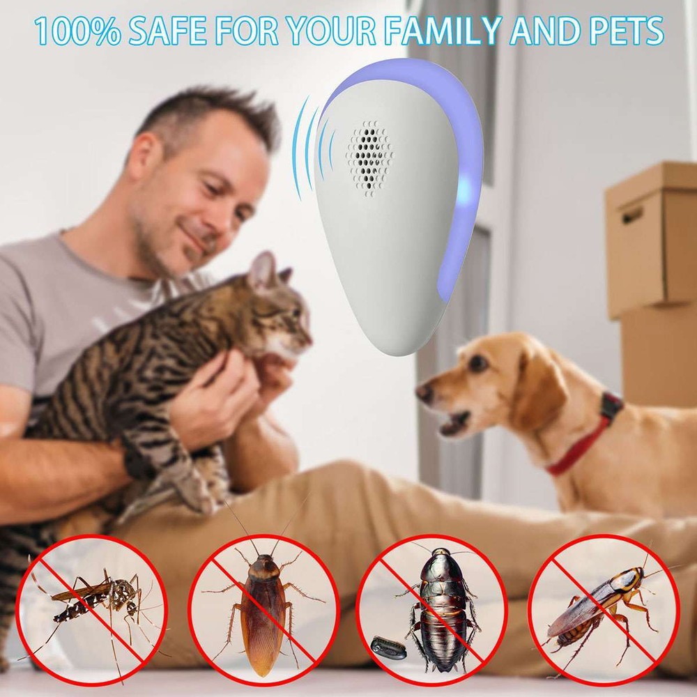 Electronic Pest Reject Control Ultrasonic Repeller Home Bug Rat Spider Roaches