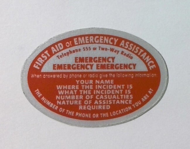Vintage First Aid Or Emergency Assistance Coal Mining Sticker Decal
