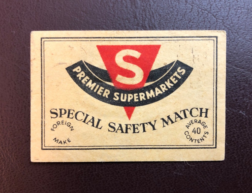 Vintage Matchbox label - Premier Supermarktes