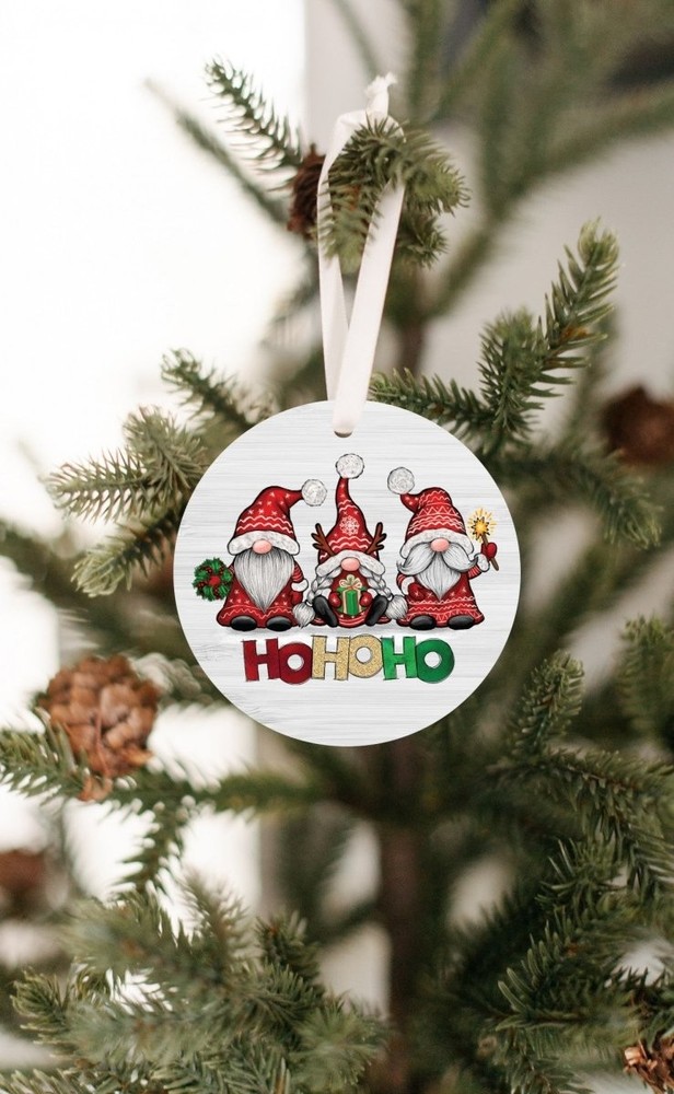 Gnome Christmas Ornament HO HO HO