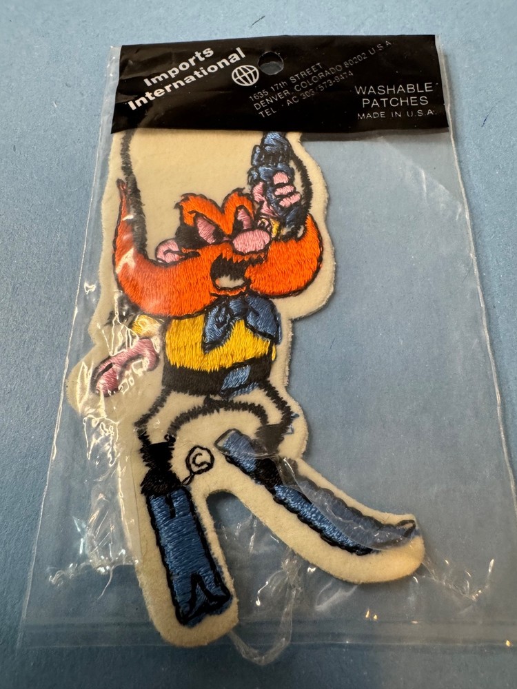 Vintage YOSEMITE SAM Sew On Felt Patch 4.25”x2”