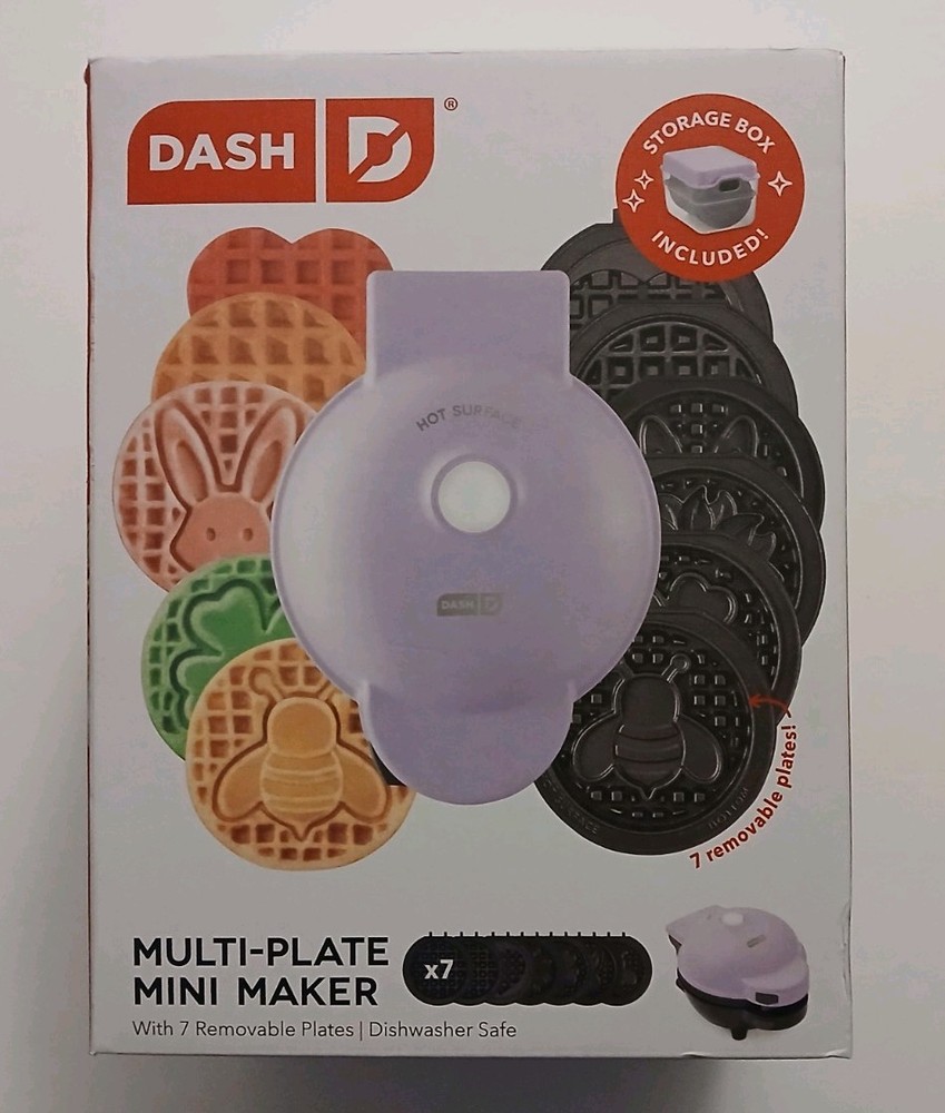 Dash Multi-Plate Mini Waffle Maker with Removable Plates Bee, Bunny Clover Heart