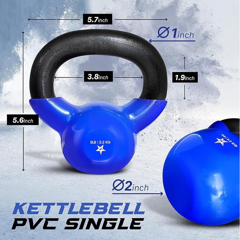 Cast Iron Kettlebell Flat Bottom Durable Handle Weight Training Tool 2.2kg New