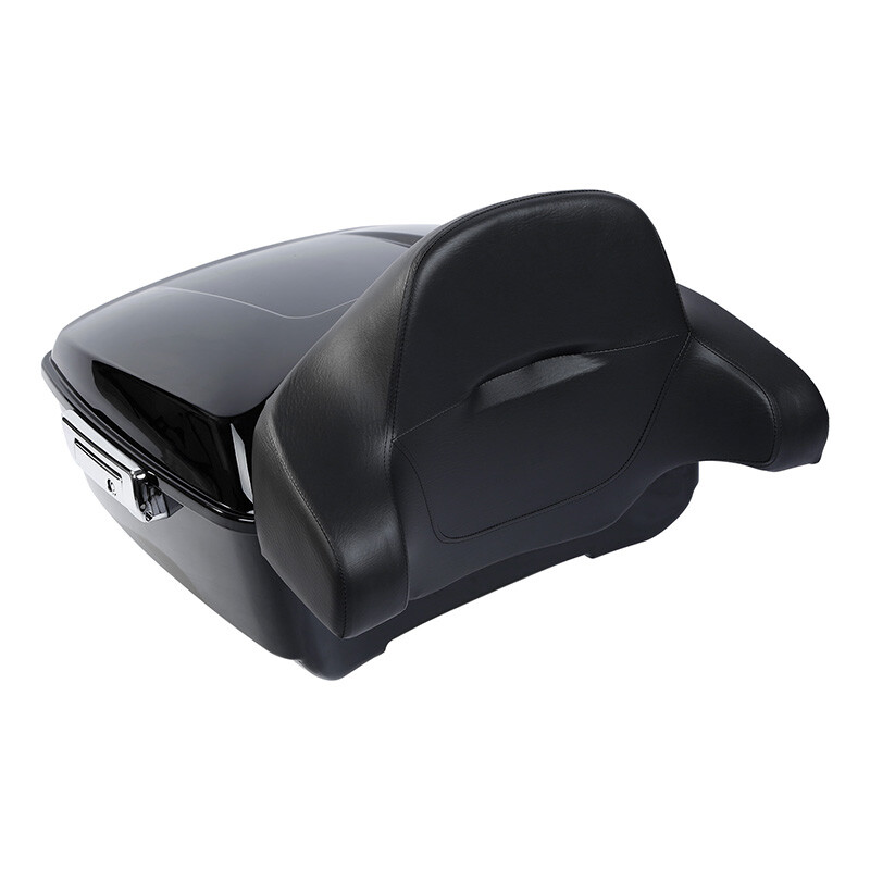 Black King Trunk Mount Rack Backrest Pad Fit For Harley Fat Boy 2008-2016