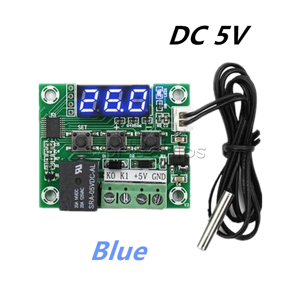 W1209 DC 5V Blue LED Thermostat Temperature Switch Thermometer Controller Sensor