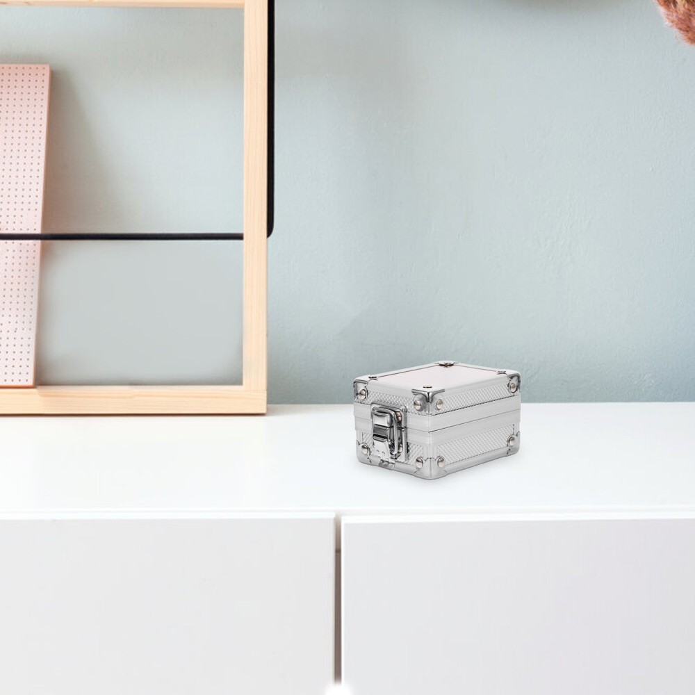 1PC Watch Container Box with Lock Watch Storage Silver Case for Gift