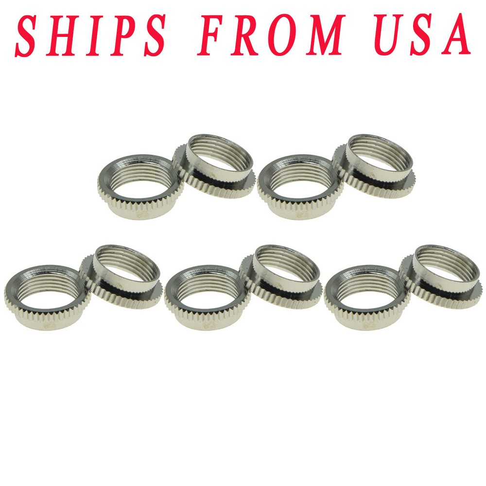 10x  NI 15/32"   Fine Knurl Deep Guitar Nuts Toggle Switch Nut For Switchcraft