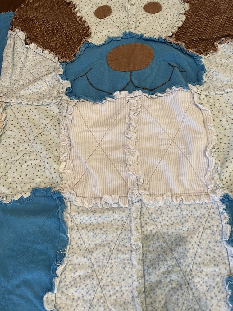 finished dog shaped rag quilt