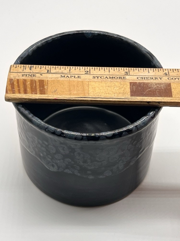Hand Painted Ceramic Pot– Blue Reactive & Gloss Glaze – Planter Or Catchall