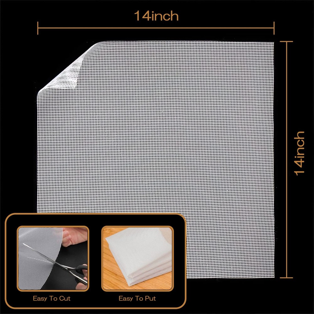 (6 Pack) Silicone Dehydrator Sheets, Non Stick 14" x 14", Transparent