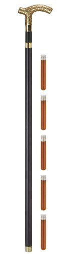Embossed Derby Brandy Flask Walking Cane BF10