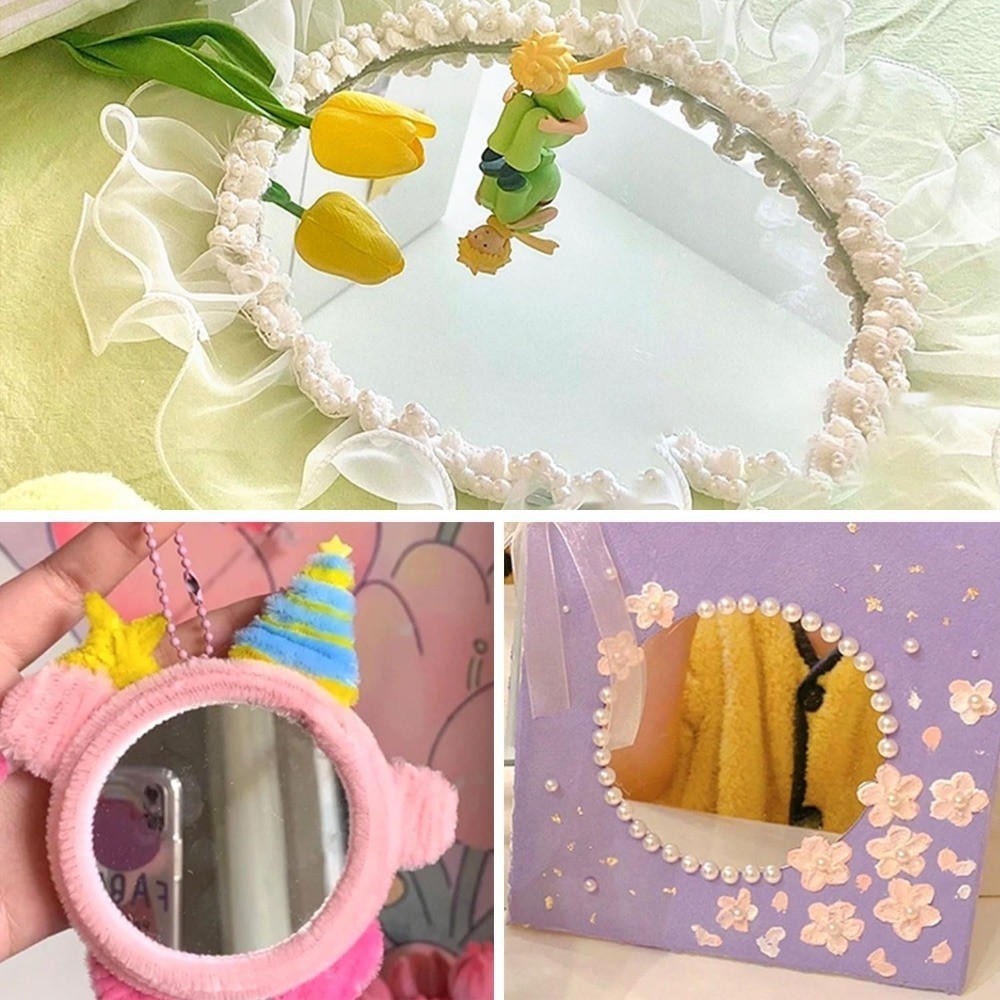 Self Adhesive Round Mirror Tile 6 Inch Circle Mirror Sticker for DIY Crafts