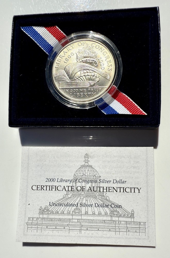 2000 Library of Congress Commemorative Uncirculated Silver Dollar