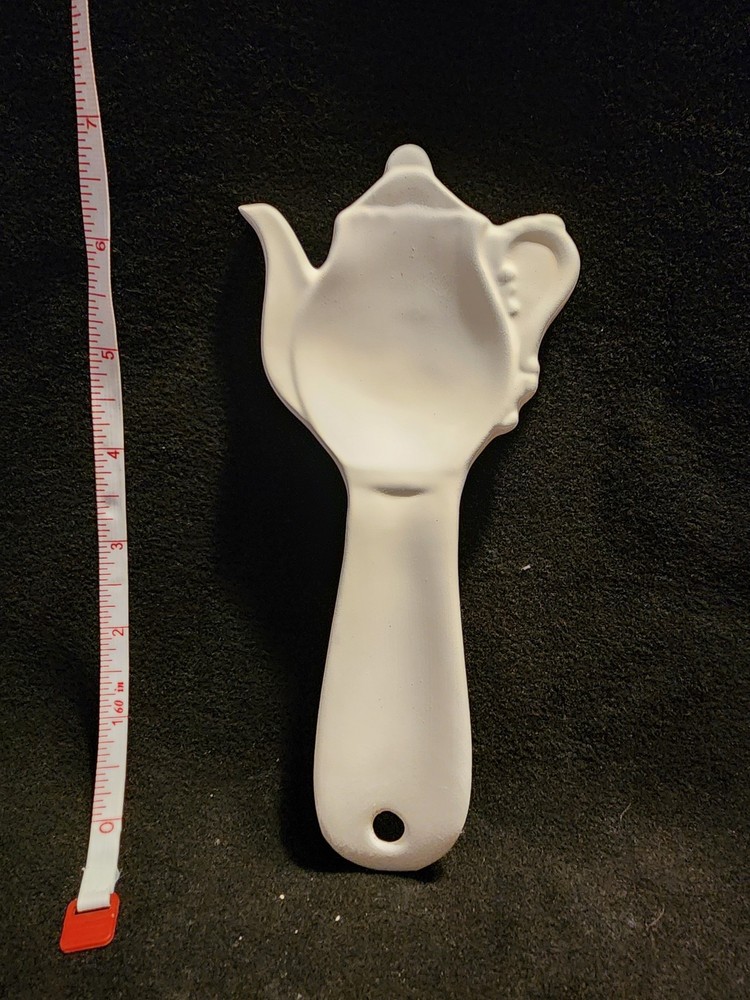 Ready to Paint Ceramic Bisque Teapot Spoon Rest