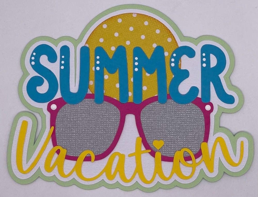 Summertime - Summer Vacation - Paper Piecing Scrapbook Embellishment Die Cuts