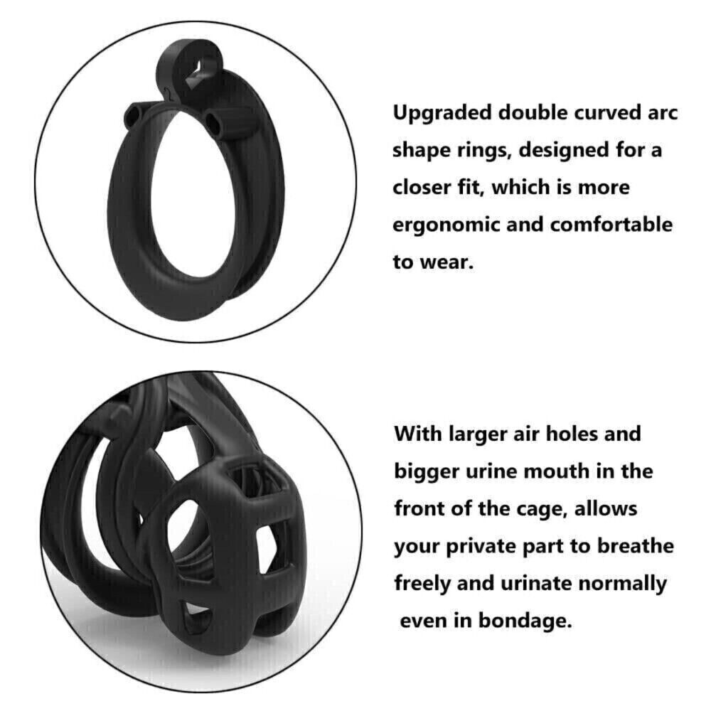 Male Chastity Cage Belt Silicone Device Delay Ejaculation Scrotum Squeeze Ring