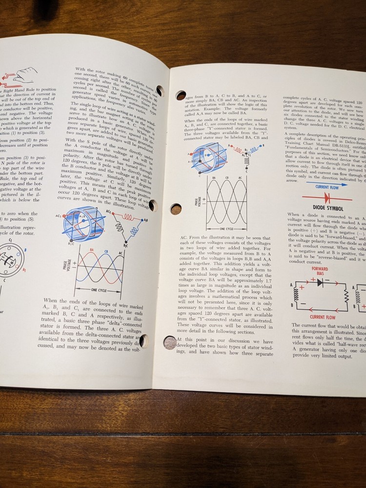 VINTAGE 1968 DELCO-REMY "Delcotron Generators" TRAINING CHART MANUAL