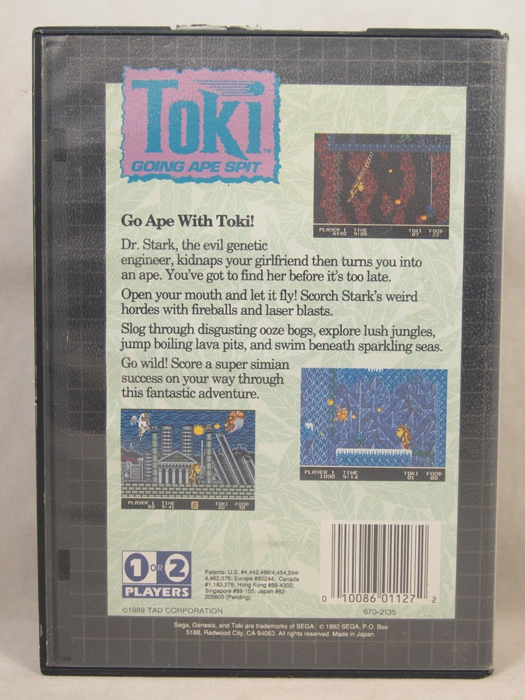 Toki Going Ape Spit Case (SEGA Genesis) Authentic BOX ONLY