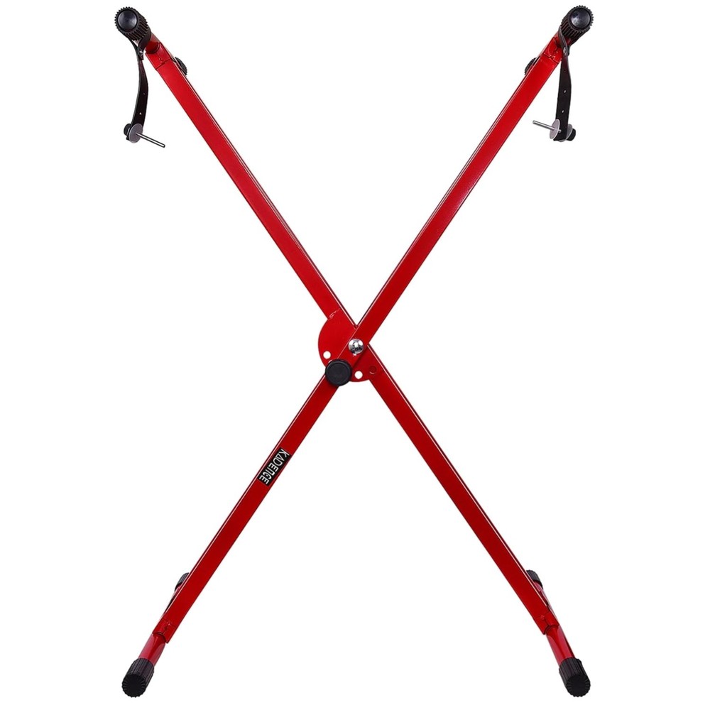 Dual-Braced Red Piano Keyboard Stand