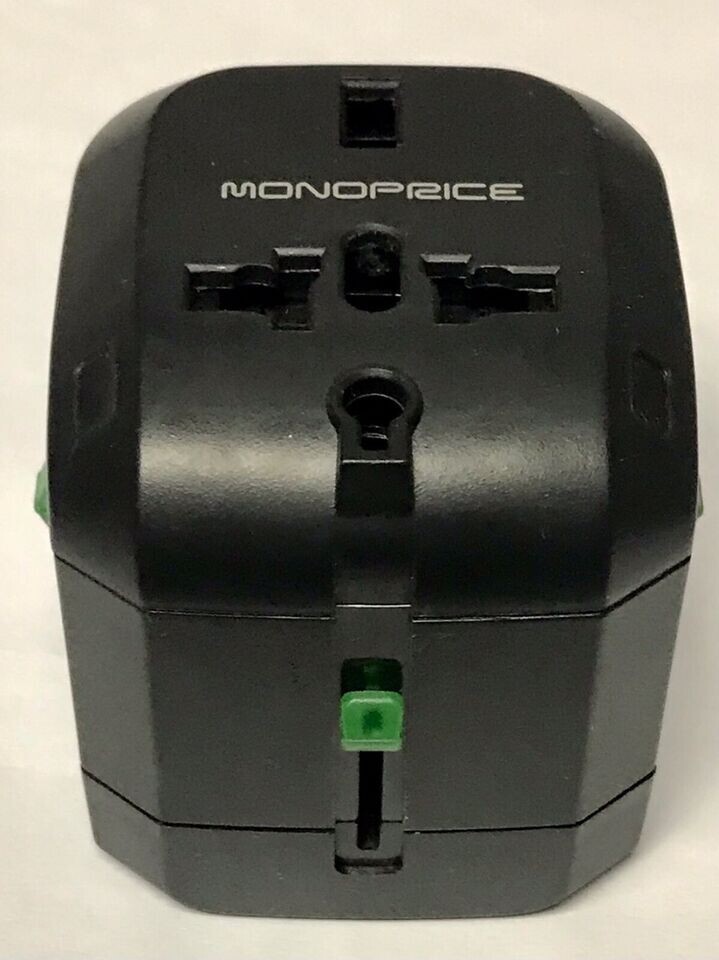 Compact Cube Universal Travel Adapter Monoprice - Black NEW SEALED