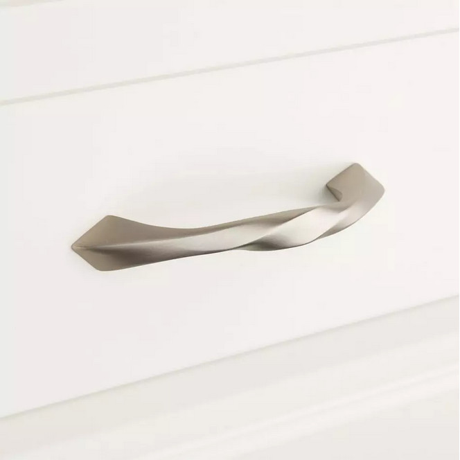 SIGNATURE HARDWARE POWELL SOLID BRASS CABINET PULL-BRUSHED NICKEL
