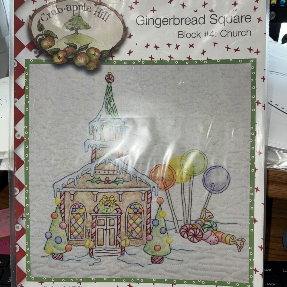 Gingerbread Square Stitching patterns -7 CAH Patterns Pre~owned As Is