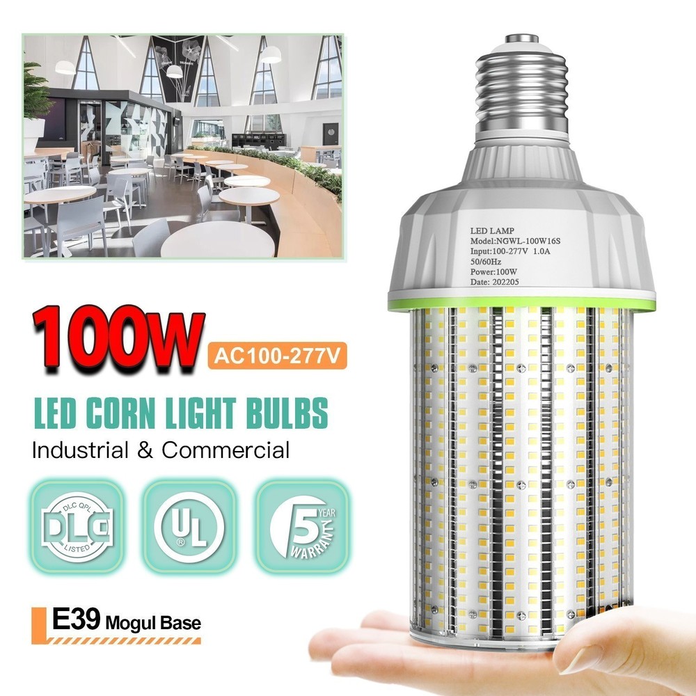 100Watts LED Corn Light Bulb 6000K Hight bay Warehouse Garage Workshop Lighting