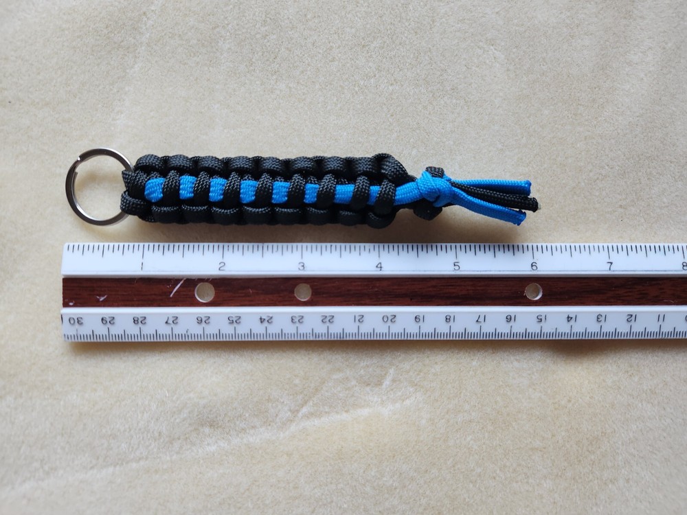 550 Paracord Keychain with Keyring Thin Blue Line