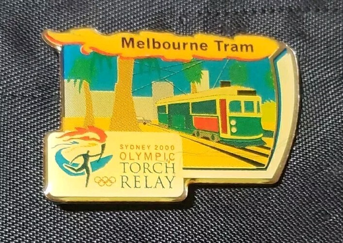 2000 SYDNEY TORCH RELAY MELBOURNE TRAM OLYMPIC PIN