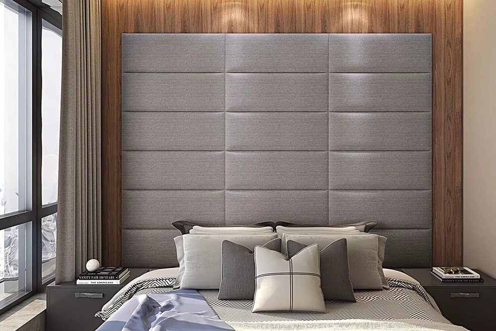 Upholstered Headboard Queen Set of 8 panels Removable Accent Leather Wall Panel